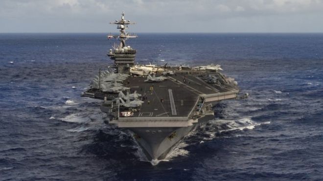 Американские военные корабли укрепились на Корейском полуострове
